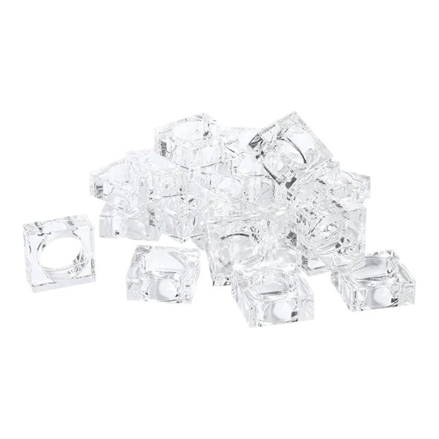 Set of 18 Mid-Century Modern Square Translucent Lucite Napkin Holders For Sale