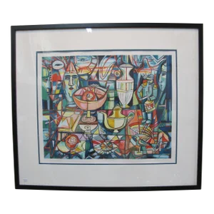 Irving Amen Signed Limited Edition Abstract Artist Proof Screen Print Drummer