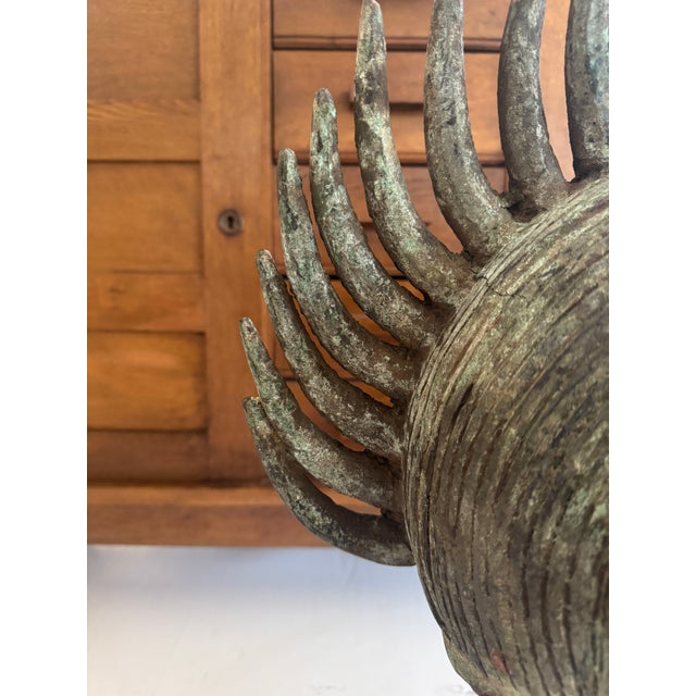 Vintage African Headress Currency Piece on Custom Stand For Sale In New York - Image 6 of 12