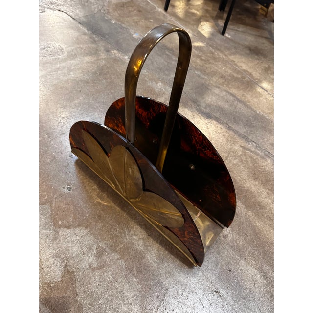 Italian Decorative Journal Rack 1980s For Sale In Los Angeles - Image 6 of 8