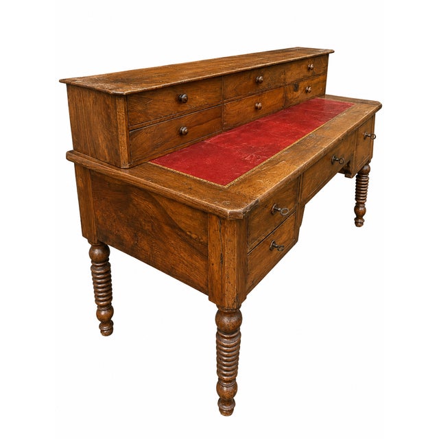 Large 19th Century French Desk with Drawers, 1890s For Sale - Image 4 of 16