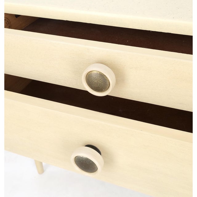 Mid-Century Modern Bleached Walnut Cork Tops Paul Frankl End Side Tables MINT! For Sale - Image 13 of 18