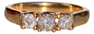 The Klamath River: Vintage Past Present Future Diamond Ring in Yellow Gold