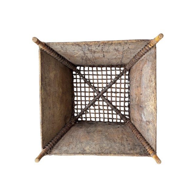Vintage Ifugao Woven Rattan and Bamboo Potato Carrying Basket From the Philippines For Sale - Image 11 of 11