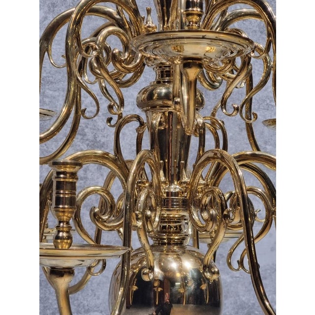 17th Century Dutch Brass Chandelier Candleholder For Sale - Image 11 of 18