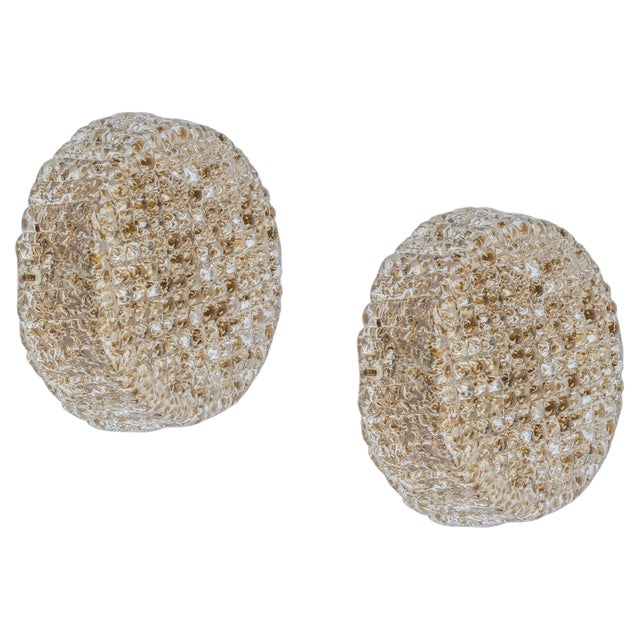 Petite Murano Amber Wall Light attributed to Hillebrand, Germany, 1970s For Sale