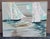 Vintage Oversized Contemporary Coastal Sailboat Painting in Brass Frame, Signed For Sale In Naples, FL - Image 6 of 12