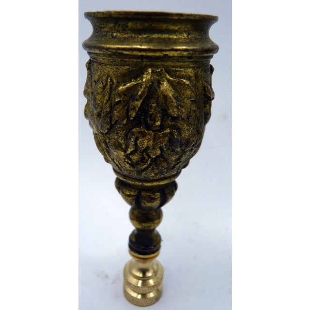 Late 19th Century Antique French Green Man Bronze Chandelier Lamp Finials - a Pair For Sale - Image 5 of 9