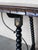 Wood 19th Spanish Walnut Side Table With Turned Legs and Iron Stretcher For Sale - Image 7 of 10