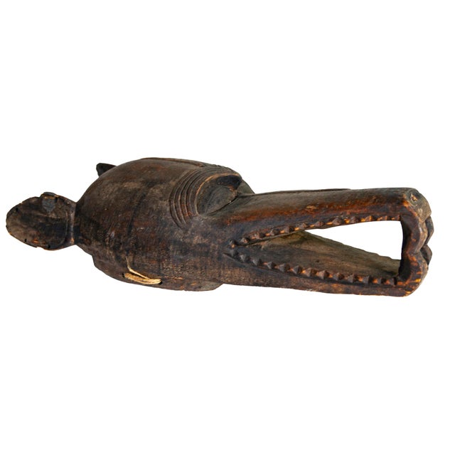 Brown 1920s Bamana Notomo Ceremonial Wood Dance Mask, Jacal For Sale - Image 8 of 8