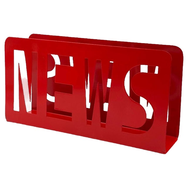 Space Age Red Magazine Rack, France, 1970s For Sale