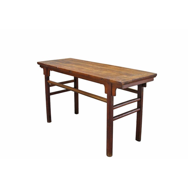Chinese 62" Long Antique Brown Console Table For Sale - Image 3 of 8