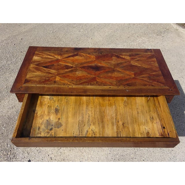 Antique Sideboard with Diamond-Shaped Wood Marquetry Top For Sale - Image 10 of 18