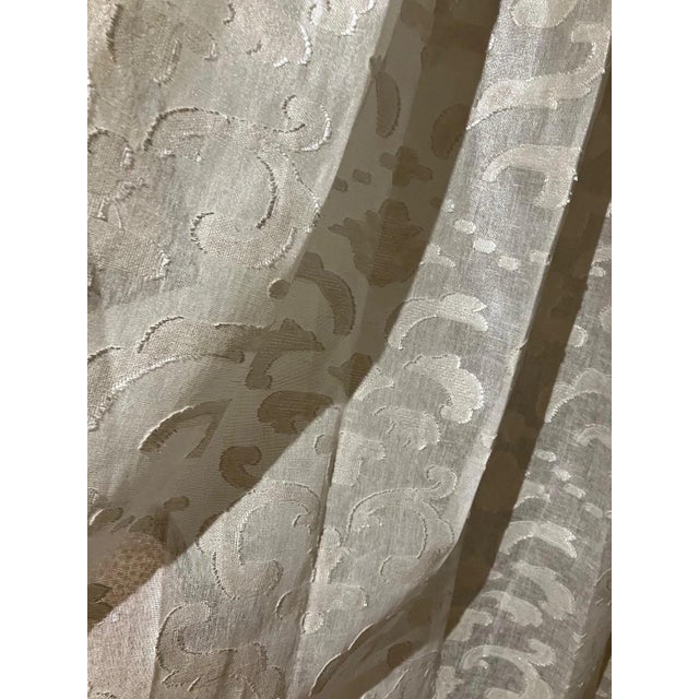 This pair of 83-inch by 12-foot sheer pinch pleat curtains were custom made from Stroheim's "Salamis" collection,...