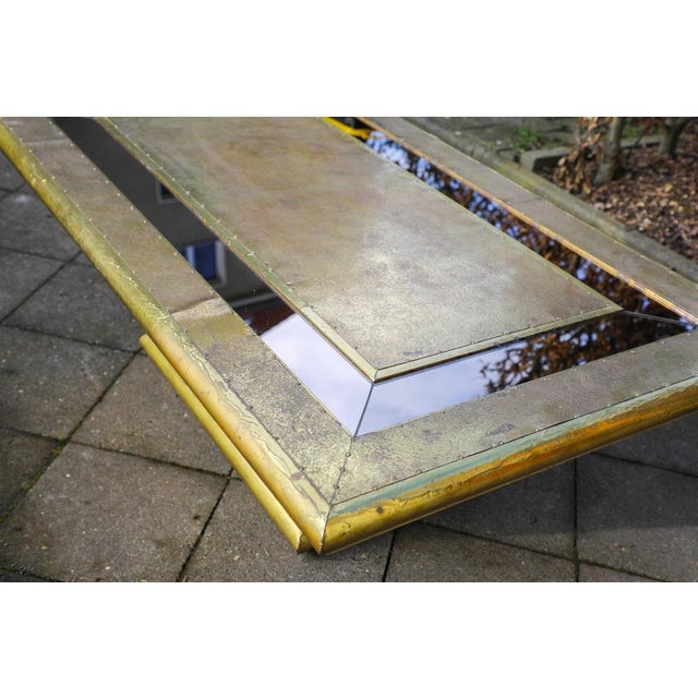 Vintage Rectangular Brass Coffee Table by Rodolfo Dubarry, 1970s For Sale - Image 16 of 18
