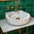 White Marble Scalloped Wall Mounted Sink, Handcrafted Luxury Stone Bathroom Vanity Basin For Sale - Image 6 of 9