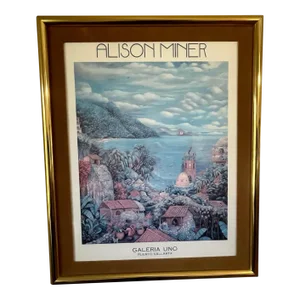 1990s Vintage Alison Minor Serigraph Art Print, Framed