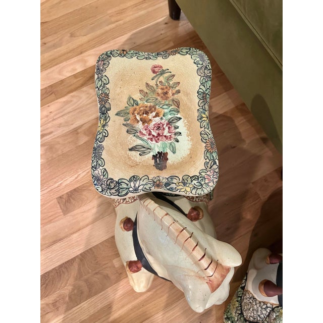 White Early 20th Century Matched Pair of Chinoiserie Earthenware Tang Style Horse Garden Stools For Sale - Image 8 of 12