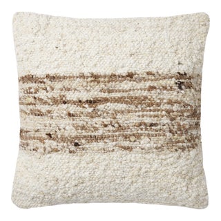 Amber Lewis x Loloi Marie Ivory / Camel 22'' x 22'' Cover with Down Pillow For Sale