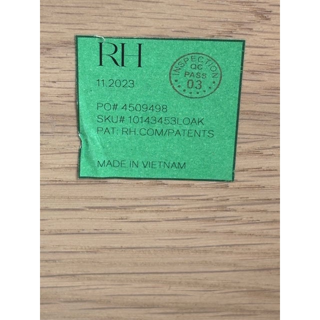 Brown Rh (Restoration Hardware) Byron Shelter Bed With Footboard – King – Light Oak Finish - Staging Piece For Sale - Image 8 of 8