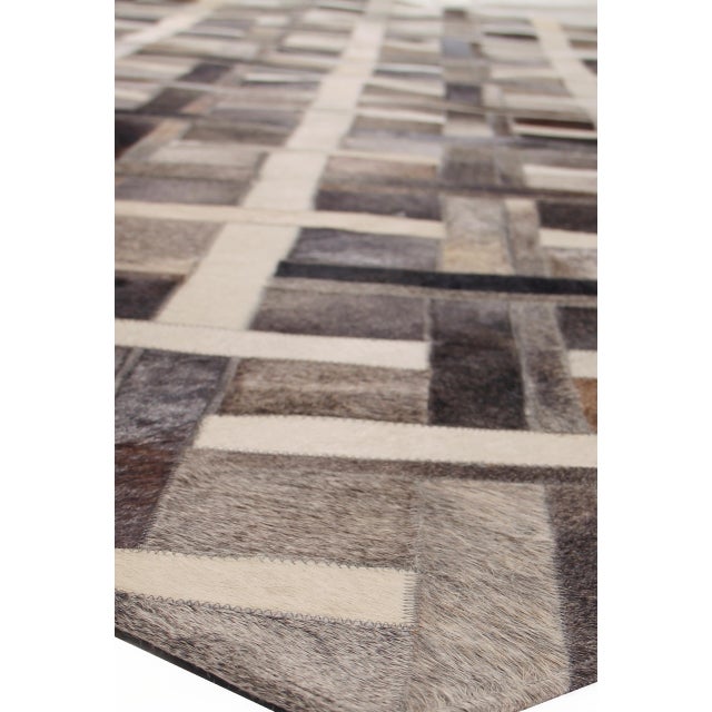 Montgomery Ivory/Gray/Multi Patchwork Leather Area Rug 8'x11' Chairish