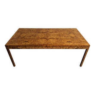 1970s Burlwood Executive Desk For Sale