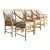McGuire Target Back Chair. Upholstered in Palm Beach Designer Performance Fabric With Soft Pink and Green Accents. For Sale