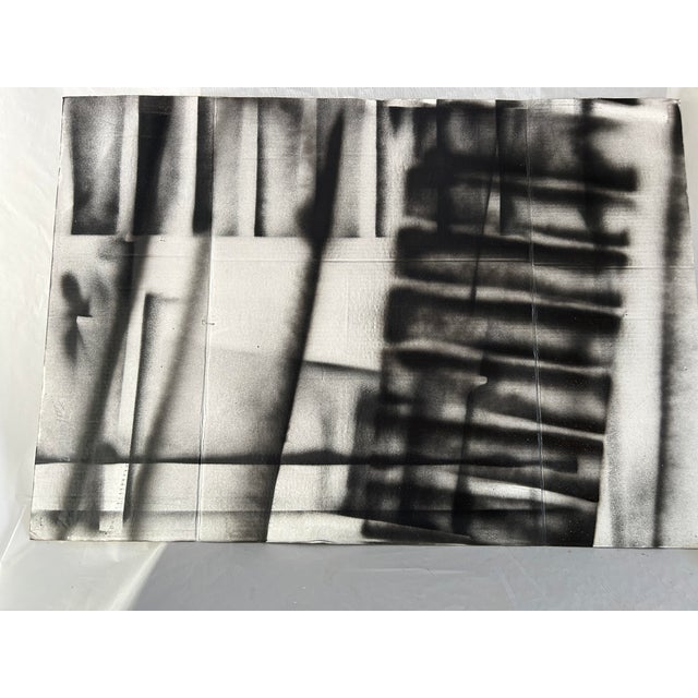 Original oil painting in corrugated board, post-modernism in black and white by Erik Sulander, signed on reverse. Artistic...