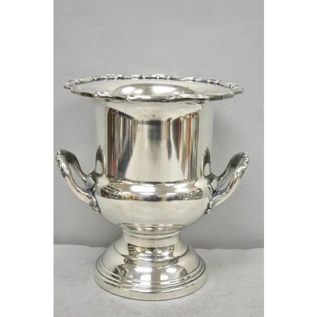 Vintage Leonard Silver Plated Trophy Cup Urn Champagne Chiller Bar Ice Bucket For Sale - Image 13 of 13