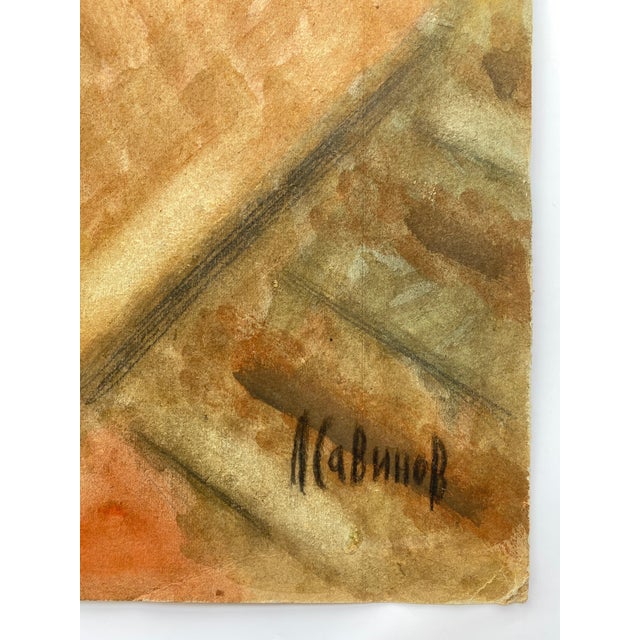 Abstract Late 20th Century Mixed Media Abstract Cityscape Painting For Sale - Image 3 of 5