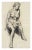 Gorgeous 1930s figure drawing of a seated female nude by student of Lee Fritz Randolph (American, 1880-1956), 1937. Signed...