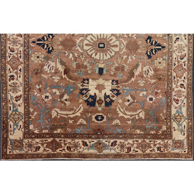 Antique Persian Serapi Rug With Grand Medallion and Expansive Botanical Design For Sale - Image 4 of 16