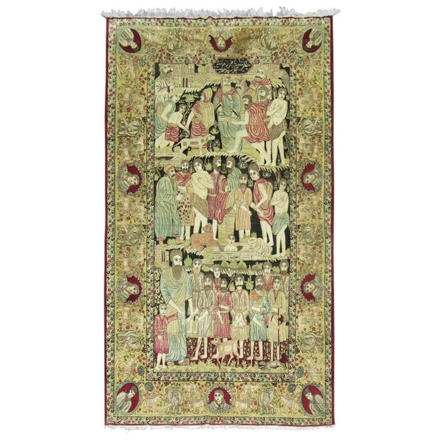 Late 19th Century Judaical Persian Kerman Rug, Story of Joseph - 4'8" x 7'9" For Sale - Image 15 of 18