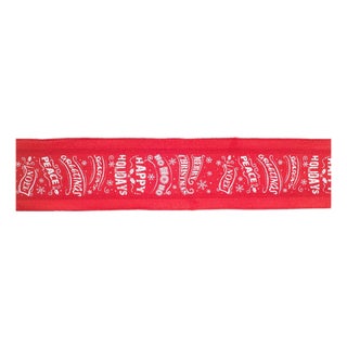 Red and White Christmas Sentiment Ribbon (Set of 3) For Sale
