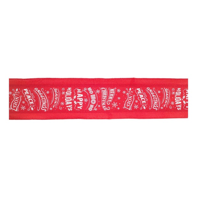Red and White Christmas Sentiment Ribbon (Set of 3) For Sale