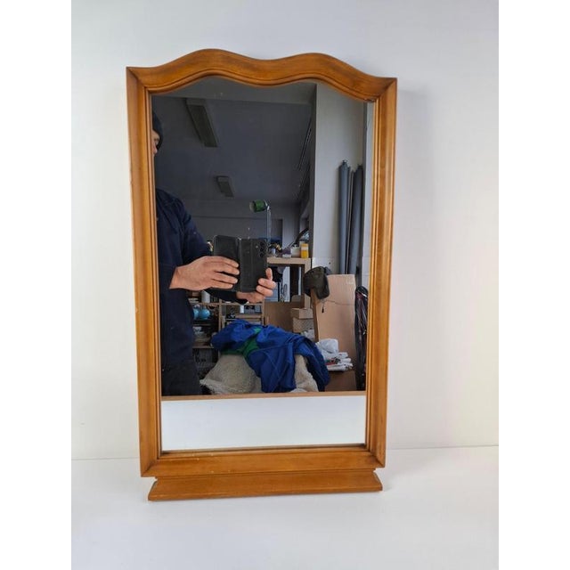 Mid-Century Curved Walnut Frame Mirror, Former Czechoslovakia, 1960s For Sale - Image 15 of 16