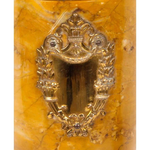 Stone 19th Century French Ormolu Mounted Siena Marble Table Lamps, Set of 2 For Sale - Image 7 of 18