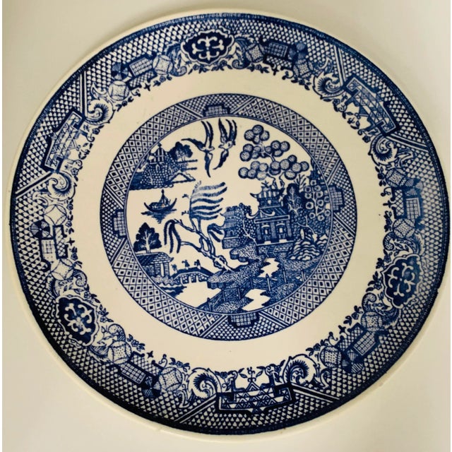 Vintage Blue Willow Transferware Plates - 9 PCS For Sale - Image 4 of 6