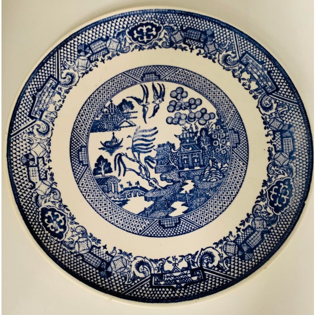 Vintage Blue Willow Transferware Plates - 9 Pieces For Sale - Image 4 of 6
