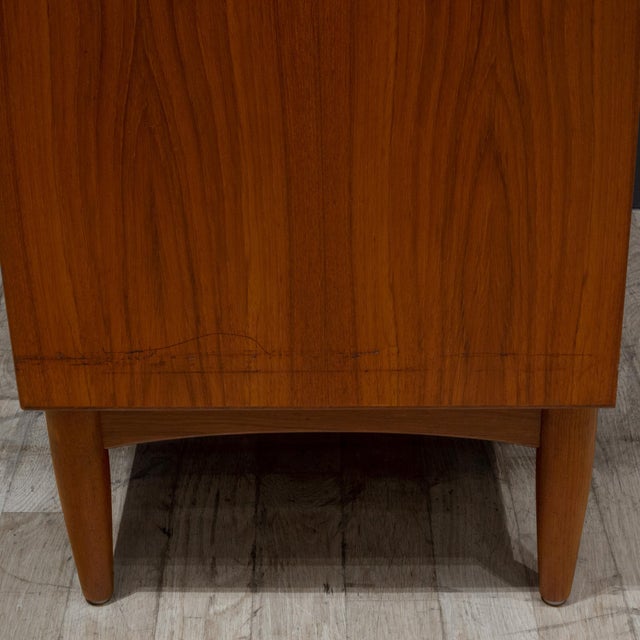 Mid-Century e.w. Bach Tall Teak Dressers With Sculpted Handles c.1950 For Sale - Image 18 of 18