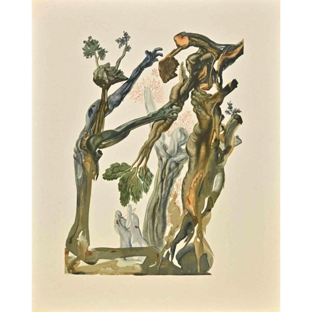 Modern Dali, The Suicides, Woodcut Print, 1963 For Sale - Image 3 of 3