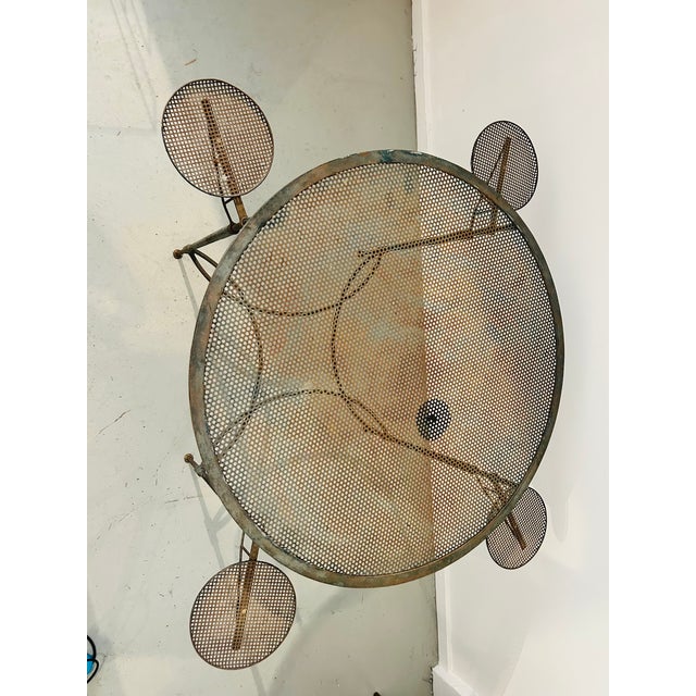 Green 1950s Mario Papperzini for Salterini Garden Dining Table With Drink Holders Italy Rare! Attributed For Sale - Image 8 of 13