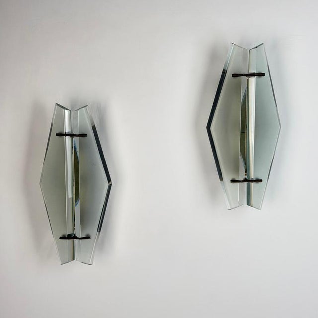 Model 1937 Wall Lights attributed to Max Ingrand for Fontana Arte, Italy, 1958, Set of 2 For Sale - Image 9 of 18