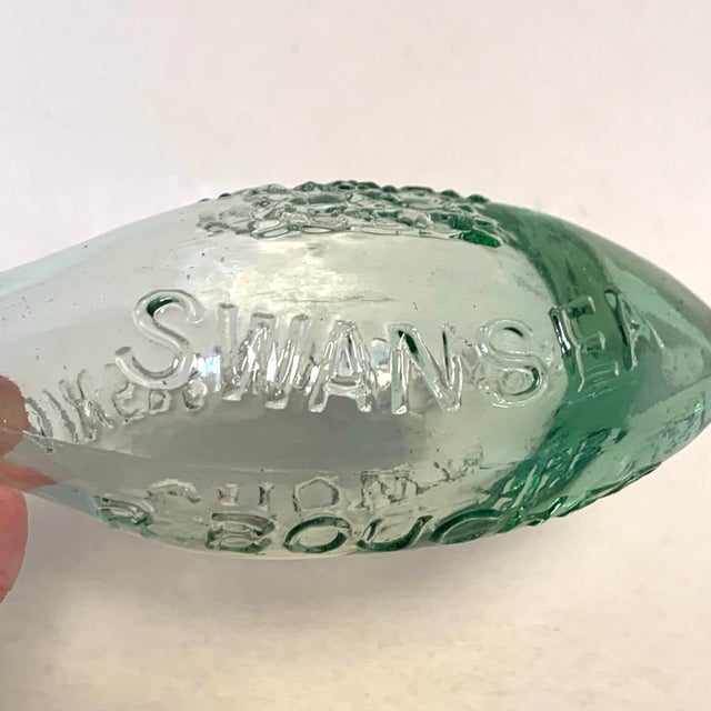 Late 19th Century R. Boucher Swansea Aqua Glass Torpedo Bottle For Sale - Image 10 of 12