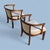 Pair of Vintage Curved Wood and Upholstered Barrel Armchairs For Sale - Image 13 of 14