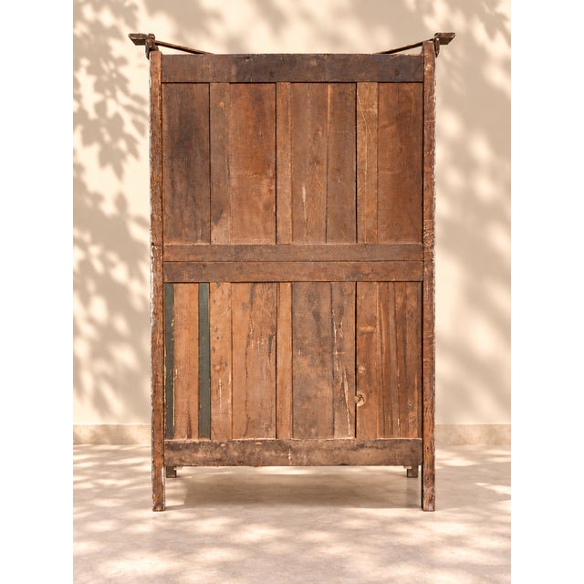19th Century Norman Bluish-Grey Wardrobe with Carved Decoration, 1810 For Sale - Image 5 of 6