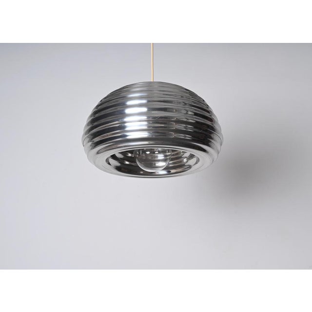 Fantastic vintage splugen brau pendant lamp in aluminium designed by achille castiglioni and produced by flos in the 1960s...