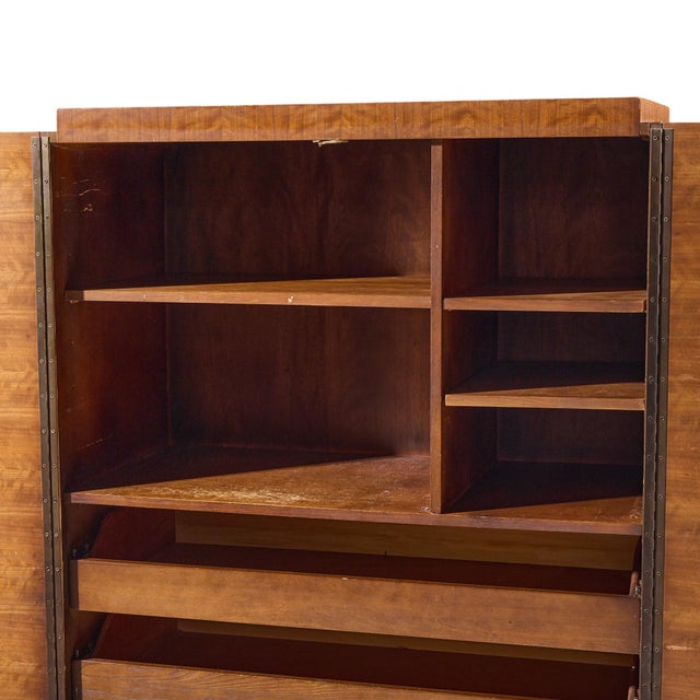 Tobago Brutalist Mid Century Walnut Armoire Dresser For Sale In Chicago - Image 6 of 9