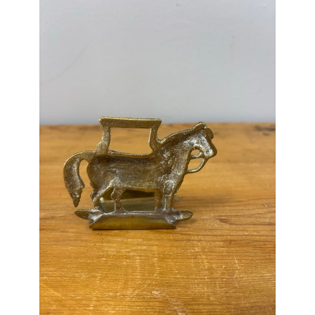 Vintage English Brass Horse and Dog Letter Rack For Sale - Image 4 of 6