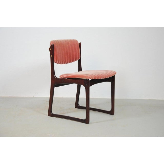 Danish Dining Chairs in Tanned Oak and Pink Upholstery attributed to Poul Hundevad, 1970s, Set of 6 For Sale - Image 11 of 15